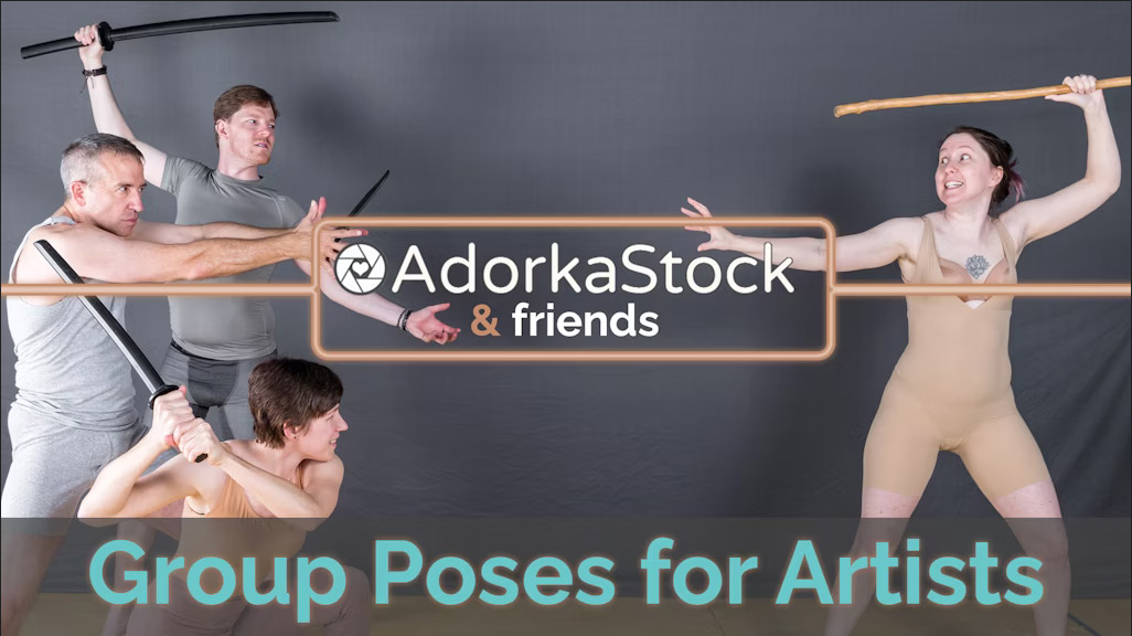 Adorkastock Group Poses Image